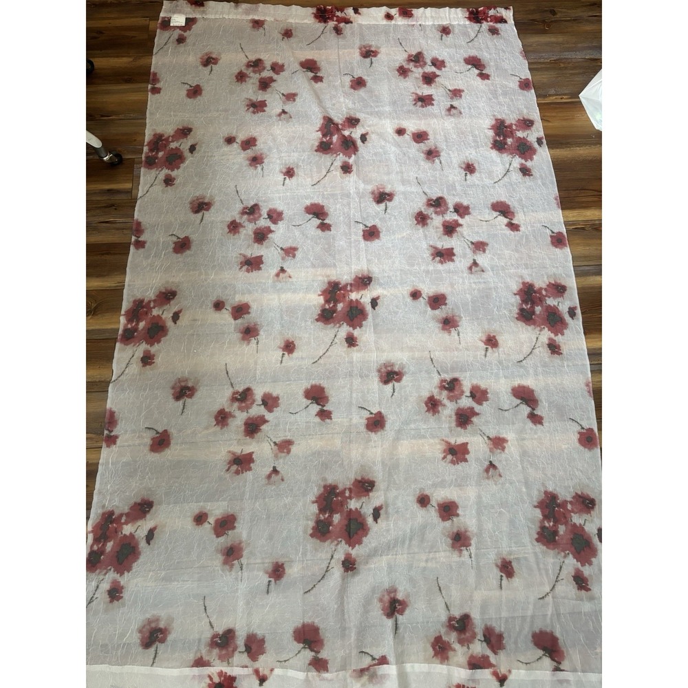 Unbranded Red Poppies SEMI-SHEER ROD POCKET PANELS‎ (4) 49"x84" Floral